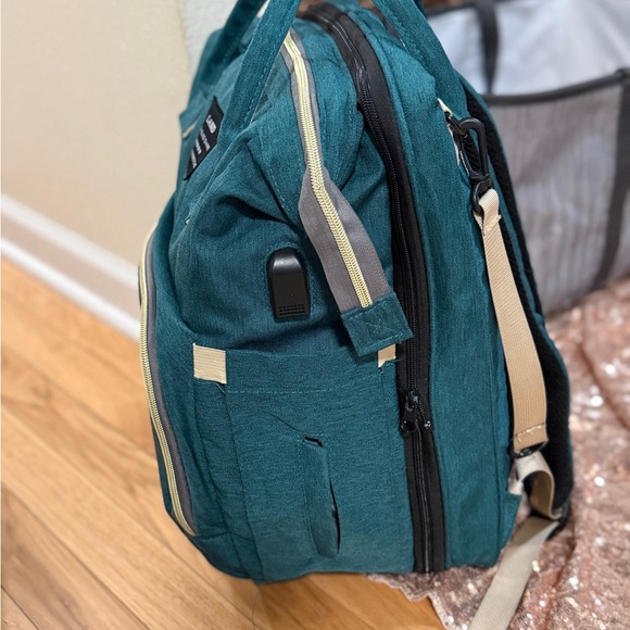 Lands Teal Travel Diaper Bag Backpack - Picture 5 of 7